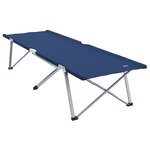 vidaXL Lit de camping pliant Bleu Métal  Tissu Standard Pliable