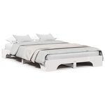 vidaXL Cadre de lit Blanc Bois de pin massif 135 x 190 cm Cadre de lit