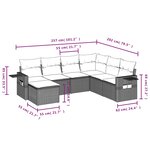 vidaXL Salon de jardin 7 Pièces avec coussins gris résine tressée