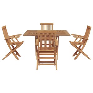 vidaXL Ensemble de salle à manger pour jardin Marron Teck massif