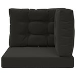 vidaXL Coussin de canapé d'extérieur 3 Pièces Noir Polyester