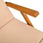 vidaXL Chaise longue inclinable et pliable 3 pc Bois d'Acacia Massif