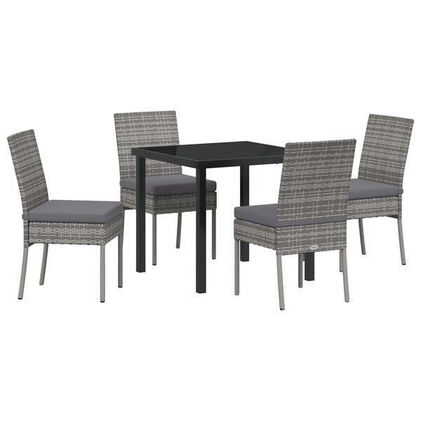 vidaXL Ensemble de Salle à Manger de Jardin 5 Pièces Gris Rattan Synthétique