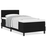 vidaXL Lit à ressorts avec matelas Noir 100x200 cm Tissu