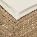vidaXL 2 pc Pouf de Jardin Rotin PE Beige et crème