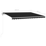 vidaXL Auvent manuel rétractable avec poteaux 4 5x3 m Anthracite