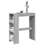 vidaXL Table de bar avec étagères sonoma gris bois d'ingénierie
