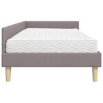 vidaXL Cadre de lit d'angle avec matelas 2 pc Taupe 90 x 190 cm tissu