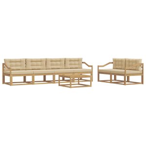 vidaXL Ensemble de canapés d'extérieur 6 pc Blanc et Beige