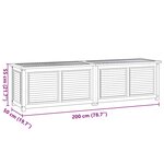 vidaXL Boîte de rangement jardin et sac 200x50x55 cm bois massif teck