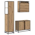 vidaXL Ensemble de mobilier de salle de bain 3 Pièces chêne artisanal