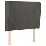vidaXL Tête de lit avec oreilles Gris foncé 103x23x118/128 cm Velours