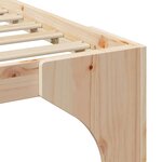 vidaXL Cadre de lit surélevé Marron 90 x 200 cm Bois massif en pin