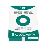 Étui de 100 fiches bristol blanc ligné non perforé 105x148mm Blanc EXACOMPTA