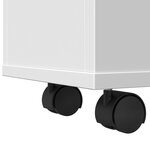 vidaXL Meuble étroit de salle de bain à roulettes blanc