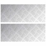 vidaXL Plaques à damier 2 Pièces Argent 50 x 20 cm Aluminium