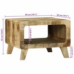 vidaXL Table basse Marron 50 x 50 x 35 cm Bois de manguier brut massif