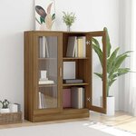 vidaXL Armoire à vitrine Chêne brun 82 5x30 5x115cm Bois d'ingénierie