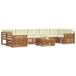 vidaXL Ensemble de canapés d'extérieur 8 pc Naturel et Crème