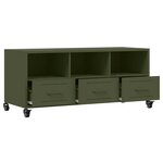 vidaXL Meuble TV vert olive 100 5x39x43 5 cm acier