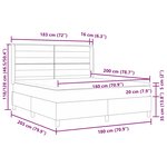 vidaXL Lit à ressorts avec matelas Noir 200 x 180 cm tissu