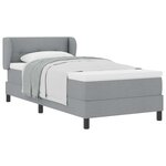 vidaXL Lit à ressorts avec matelas Gris clair 90 x 190 cm tissu