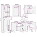 vidaXL Ensemble de mobilier de salle de bain avec tiroir avec étagère avec stockage avec porte avec miroir 5 Pièces Blanc
