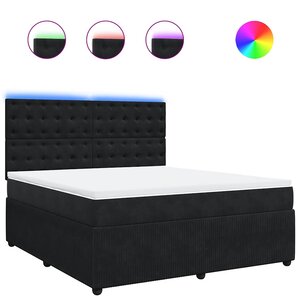 vidaXL Sommier à lattes de lit avec matelas Noir 180x200 cm Velours