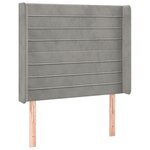 vidaXL Tête de lit à LED Gris clair 103x16x118/128 cm Velours