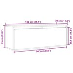 vidaXL Armoire murale 100x30x35 cm Bois de pin massif
