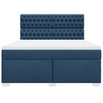 vidaXL Sommier à lattes de lit avec matelas Bleu 180x200 cm Tissu