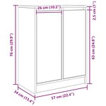 vidaXL Buffet chêne noir 57x34x76 cm bois d'ingénierie