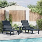 vidaXL Mobilier de jardin lounge 2 Pièces Bleu marine 53 x 195.5 x 30cm