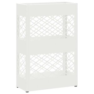 vidaXL Porte-parapluie avec stockage Blanc 28 x 12 x 41 cm Métal