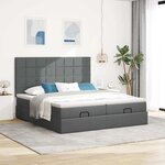 VidaXL Cadre de lit ottoman avec matelas gris foncé 180x200cm tissu