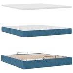 VidaXL Cadre de lit ottoman avec matelas bleu foncé 180x200 cm velours