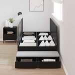 vidaXL Cadre de lit avec rangement Chêne noir 75 cm Bois d'ingénierie