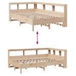 vidaXL Lit bibliothèque sans matelas 120x190 cm bois de pin massif