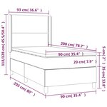 vidaXL Sommier à lattes de lit avec matelas Taupe 90x200 cm Tissu