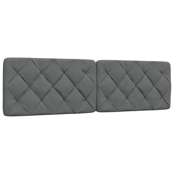 vidaXL Coussin de tête de lit gris foncé 180 cm tissu