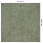 vidaXL Tapis de surface Rectangulaire Vert olive 160 x 160 cm Jute