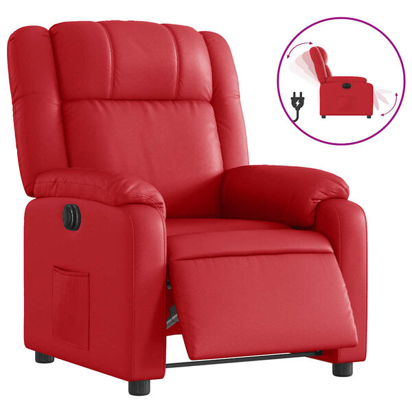 vidaXL Fauteuil inclinable électrique Rouge Similicuir