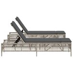 vidaXL Chaises longues lot de 2 avec table gris clair résine tressée