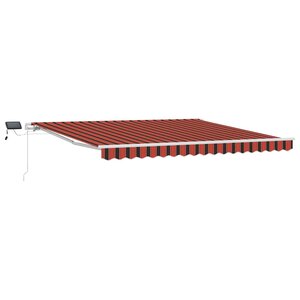 vidaXL Auvent Rétractable avec orange et marron 400 ×300 cm tissu