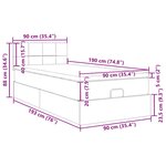 vidaXL Cadre de lit ottoman avec matelas gris foncé 90x190 cm velours