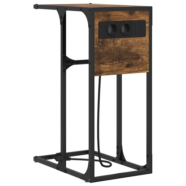 vidaXL Table de chevet Chêne fumé Bois d'ingénierie