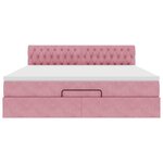 VidaXL Cadre de lit ottoman avec matelas rose 180x200 cm velours