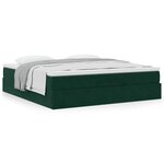 VidaXL Cadre de lit ottoman avec matelas vert foncé 160x200 cm velours