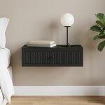 vidaXL Table d'appoint murale Noir 59 x 34 5 x 17 cm Bois d'ingénierie