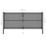 vidaXL Portail de clôture de jardin Acier 4x2 m Anthracite